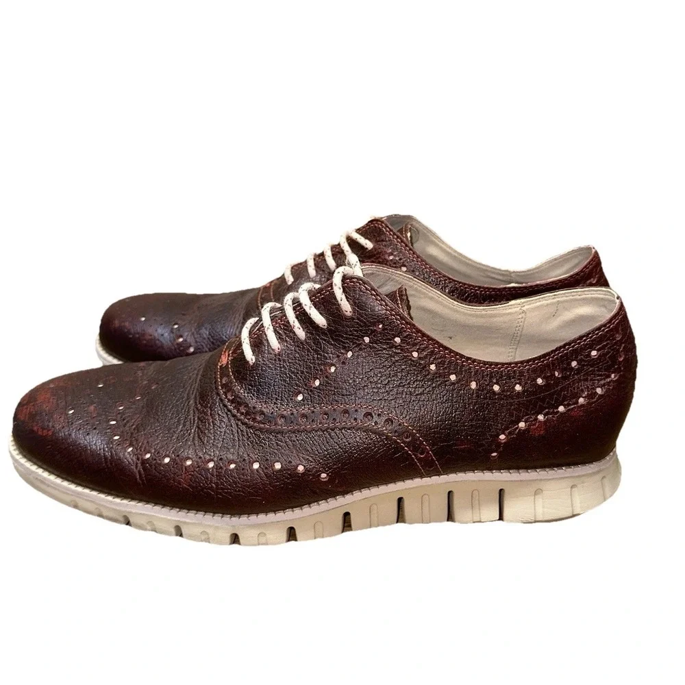 Cole Haan ZEROGRAND Remastered Wingtip Oxford Chocolate Men's 11.5M Worn 1X $220